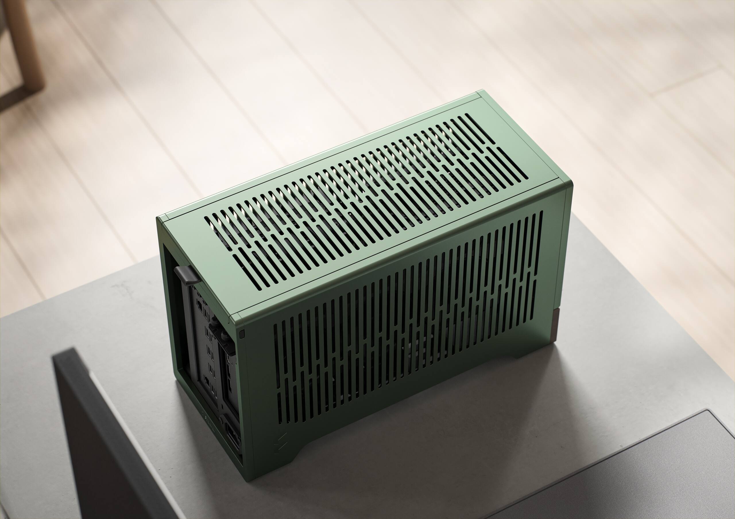 Alt View 27. Fractal Design - Terra Jade Mini-ITX Small Form Factor PC Case with PCIe 4.0 Riser - Jade.