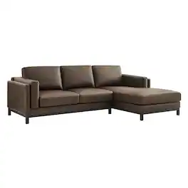 Roscoe Right-Facing Vegan Leather Sectional Sofa with Chaise by Modway - Espresso