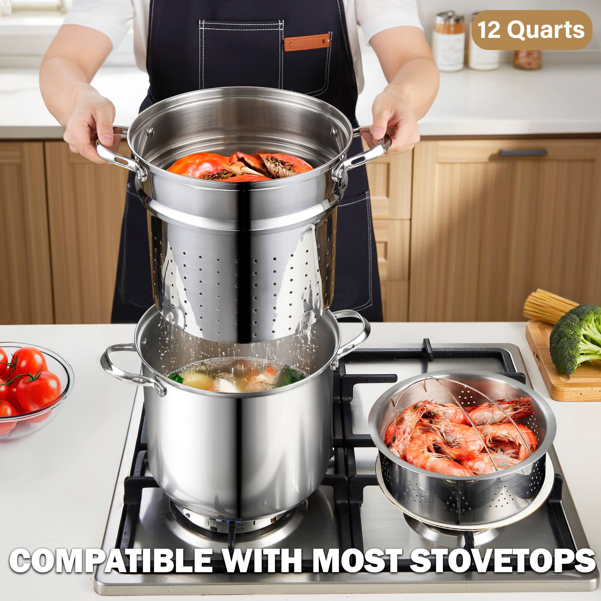 12 Quarts  
COMPATIBLE WITH MOST STOVETOPS