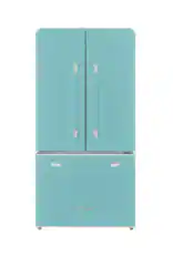 Front. Unique Appliances - 36 in. Wide Classic Retro 36-inch 21 cu.ft. Counter Depth French Door Refrigerator - Ocean Mist Turquoise.