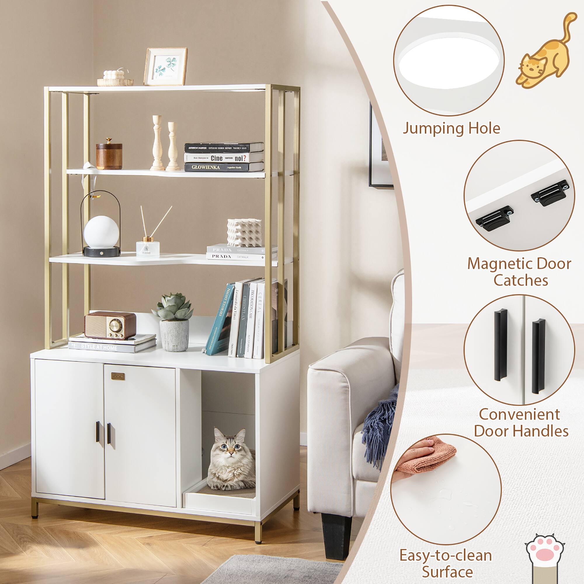 Jumping Hole  
Magnetic Door Catches  
Convenient Door Handles  
Easy-to-clean Surface