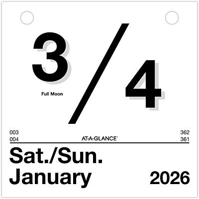 3/4 Full Moon  
AT-A-GLANCE  
003 004 362 361  
Sat./Sun. January 2026