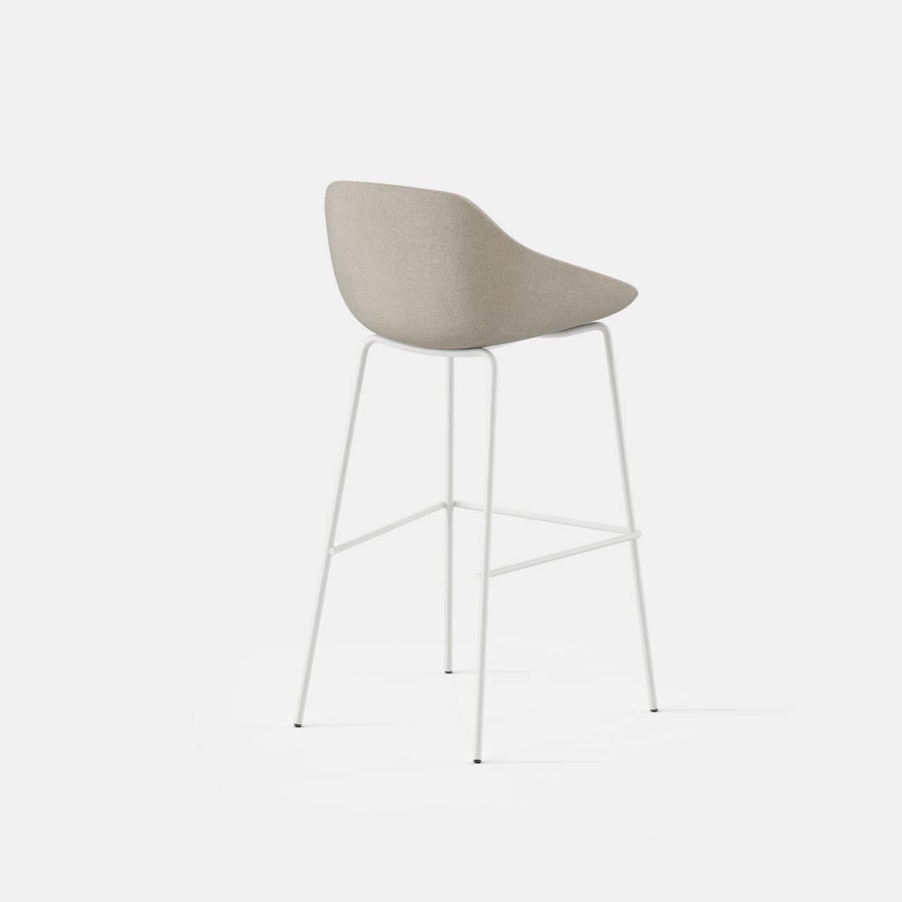 Angle. Branch Furniture - Branch Bistro Bar Stool – Sturdy, Comfortable Seating with Sleek Design for Home or Commercial Spaces - Fawn / White.
