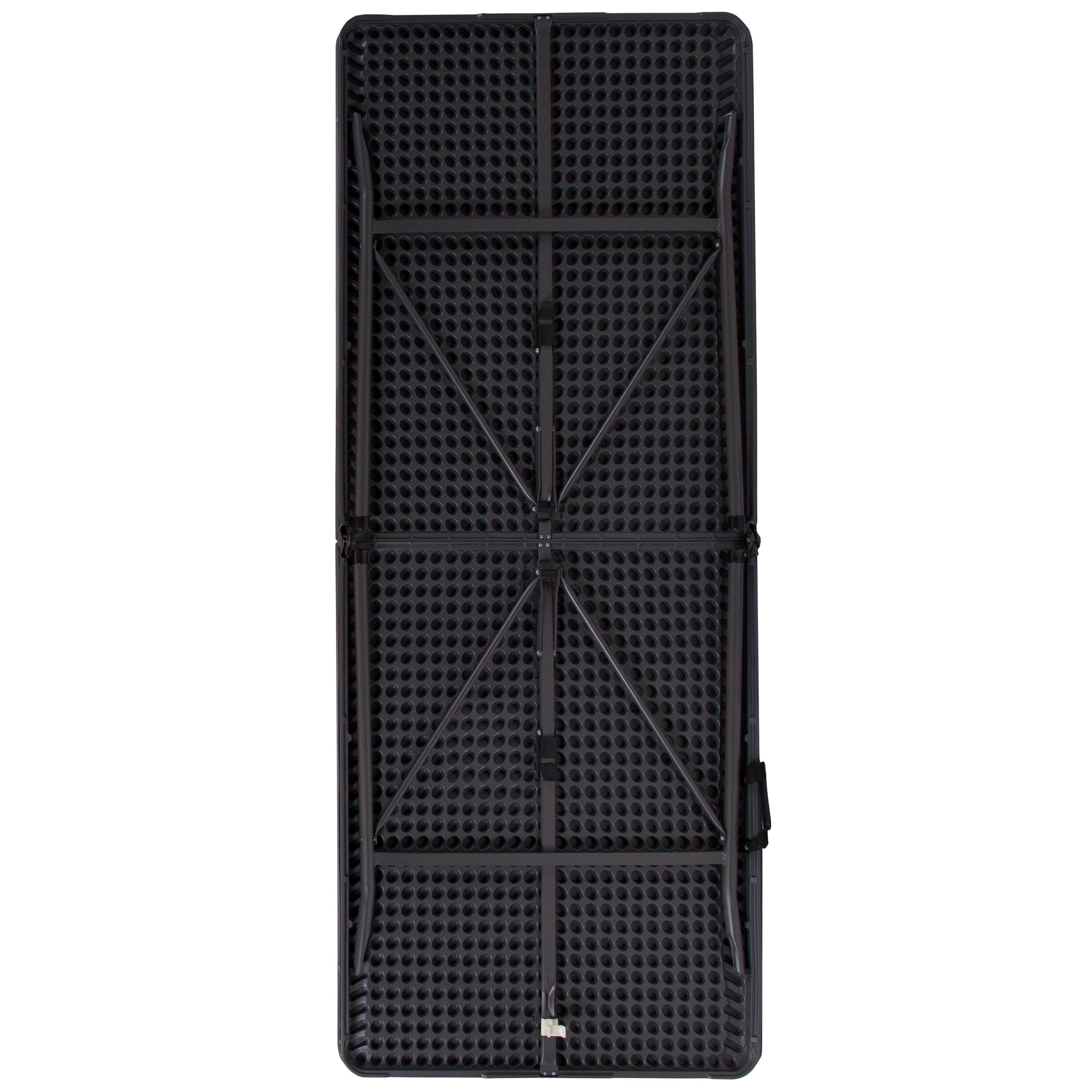 Alt View 5. Emma + Oliver - 6-Foot Bi-Fold Plastic Banquet and Event Folding Table with Handle - Dark Gray.