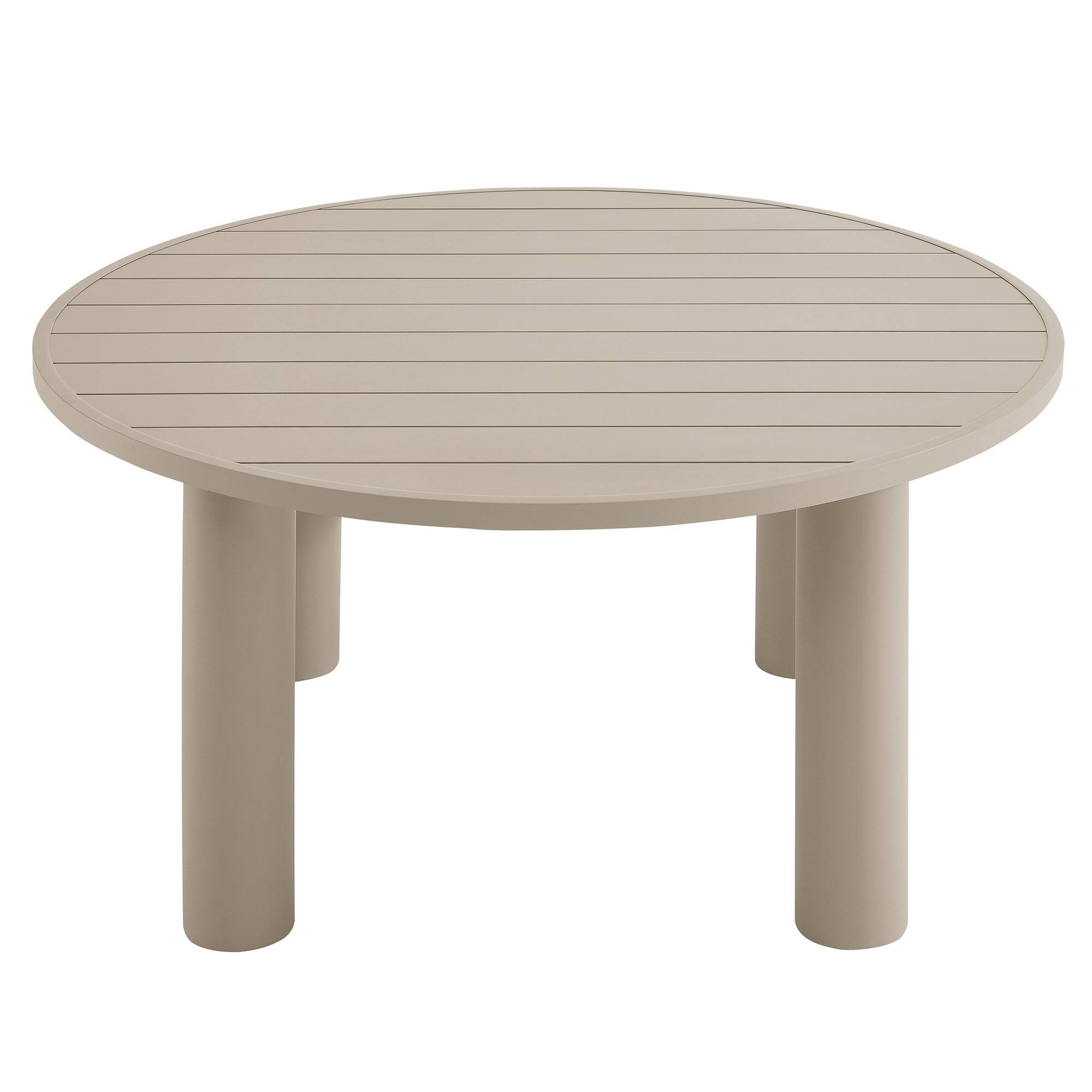 Alt View 2. Modway - Nautica Outdoor Patio 60" Round Aluminum Dining Table by Modway - Taupe.