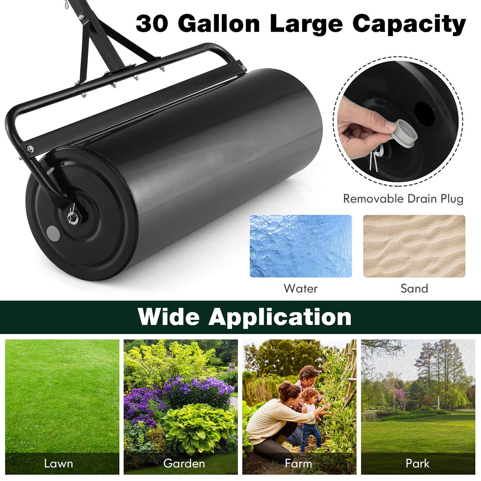 30 Gallon Large Capacity Removable Drain Plug Water Sand Wide Application Lawn Garden Farm Park