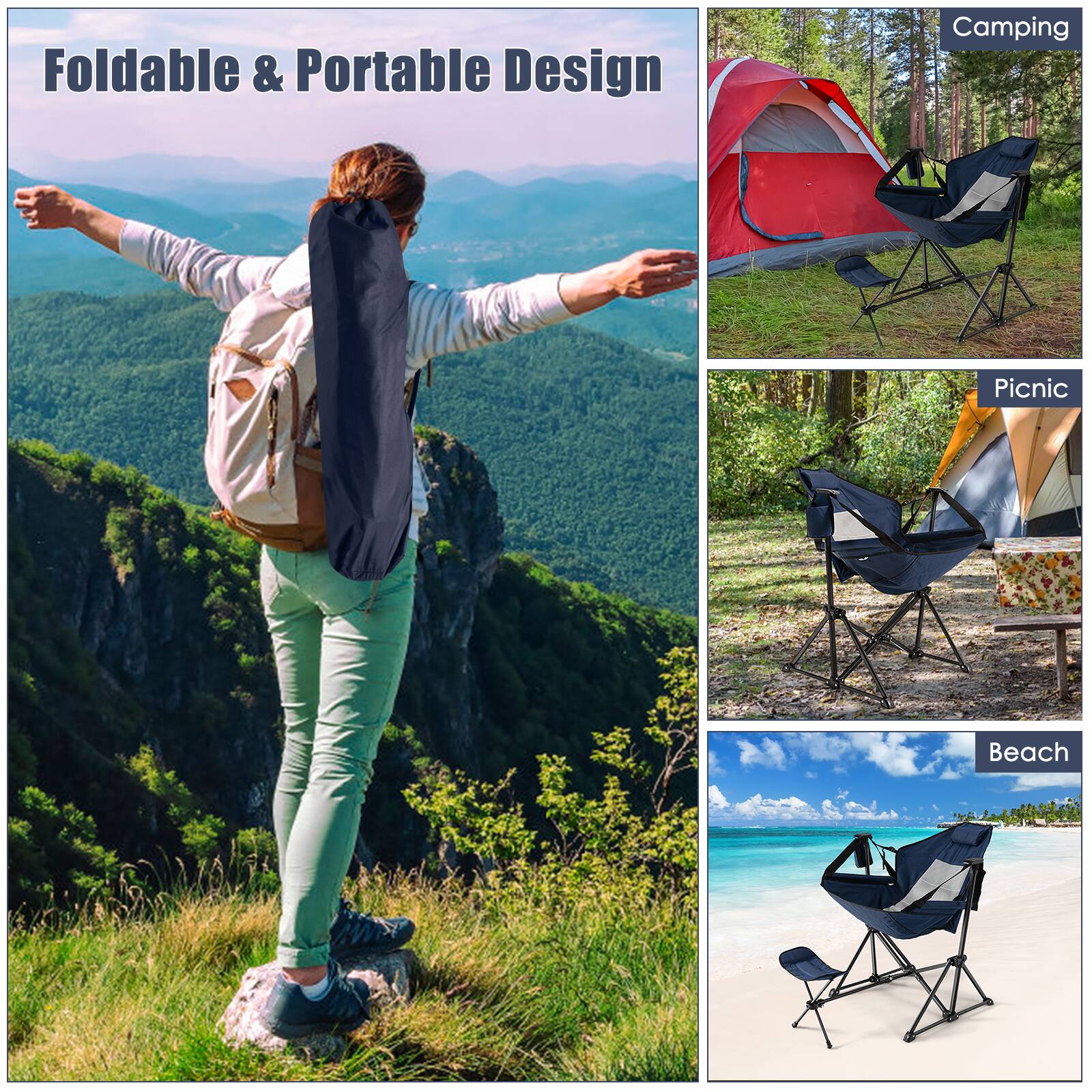 Foldable & Portable Design

Camping  
Picnic  
Beach