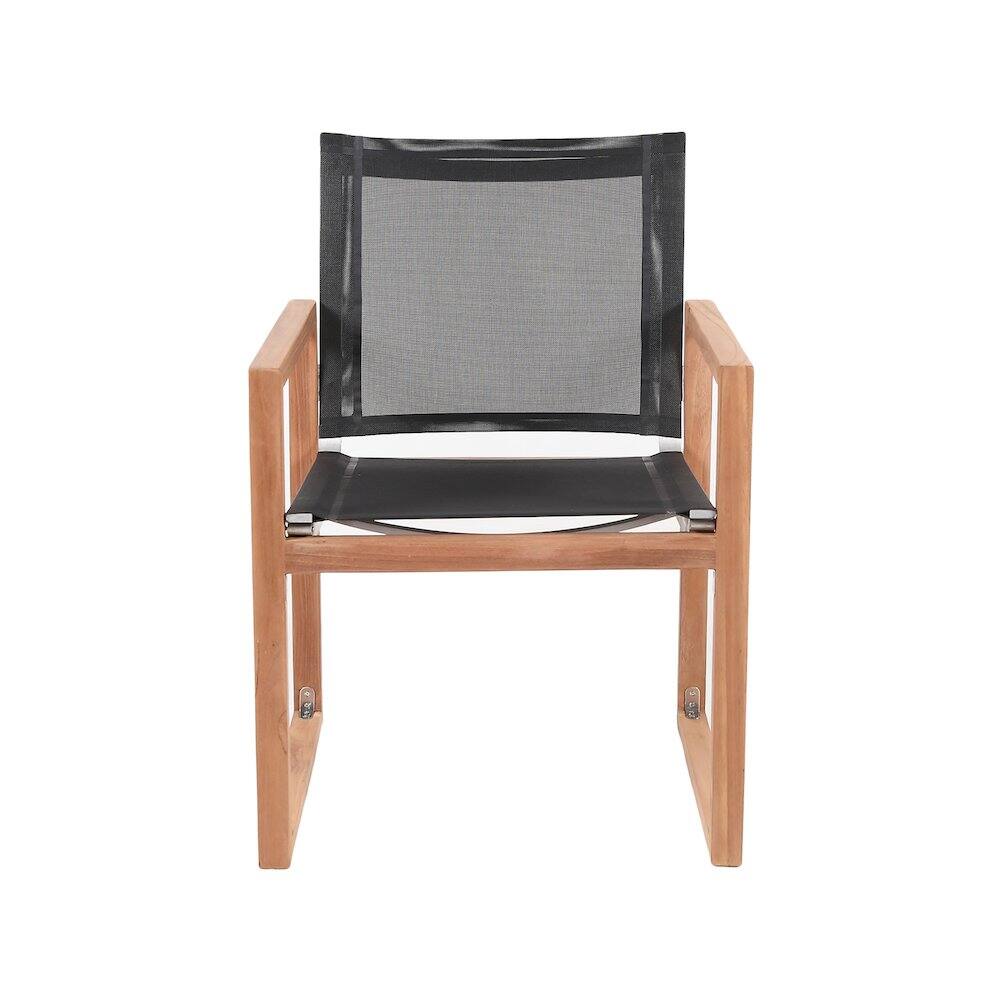 Left. Meridian Furniture - Tulum Black Water Resistant Fabric Outdoor Patio Dining Arm Chair - Black Water Resistant Fabric.