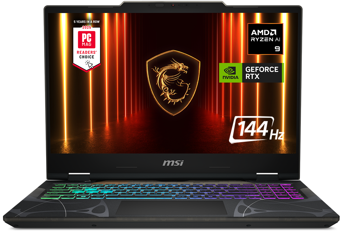 MSI - Cyborg A15 AI 15" 144Hz FHD Gaming Laptop - AMD R9-270 - NVIDIA GeForce RTX 5060 - 16GB Memory - 1TB SSD - Translucent Black - Front_Zoom