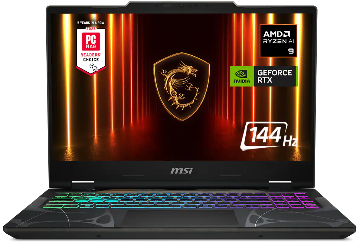 MSI - Cyborg A15 AI 15" 144Hz FHD Gaming Laptop - AMD R9-270 - NVIDIA GeForce RTX 5060 - 16GB Memory - 1TB SSD - Translucent Black
