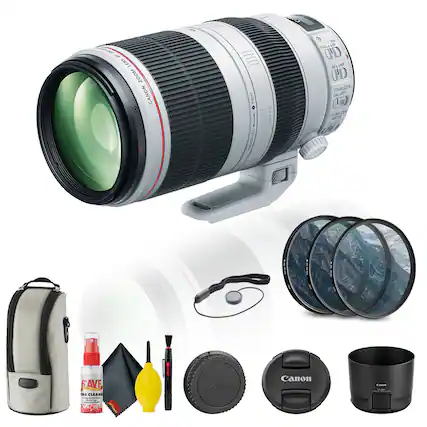 Canon Lens Zoom 30-105mm f/2.8L IS USM
Canon Lens Hood
Canon Lens Cap
Canon Lens Cleaning Kit
Canon Lens Case
Canon Lens Stabilizer
Canon Lens Filter