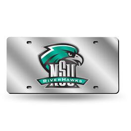 Rico Industries - Northeastern State Riverhawks Mirrored Laser Cut License Plate Laser Tag - Multi
