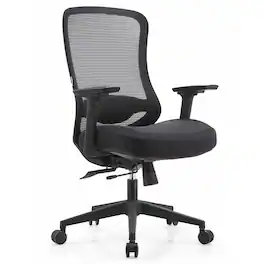 LeisureMod - Ingram Modern Ergonomic Mesh Back Office Chair, Swivel Executive Computer Desk Chair with Wheels for Home Office - Black