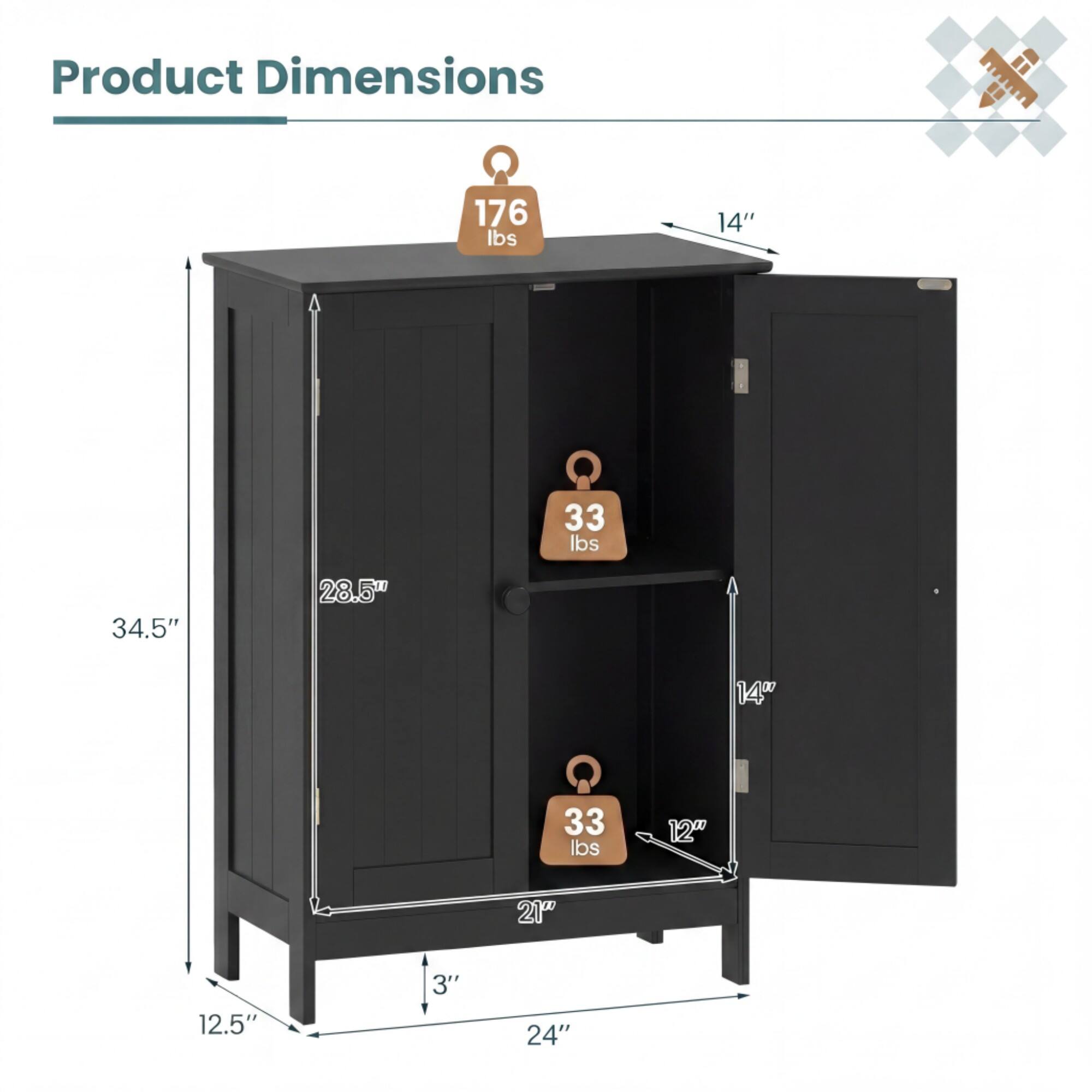 Product Dimensions: 176 lbs, 14" x 33 lbs, 34.5" x 28.5" x 1400, 33 lbs, 12" x 21" x 12.5" x 3" x 24"