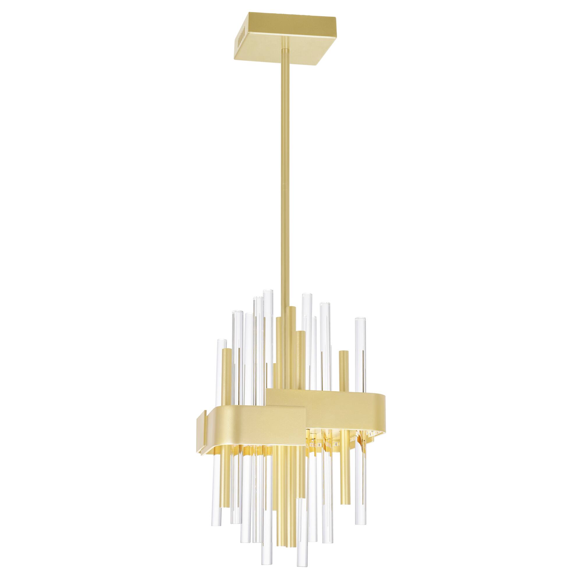 Alt View 1. CWI Lighting - Millipede 8 in LED Satin Gold Mini Pendant - Satin Gold.