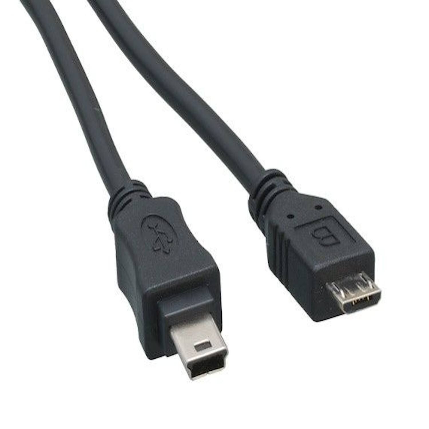 Angle. Sanoxy - Sanoxy 5ft USB 2.0 A Male to Mini-B 5-pin + Micro-B 5-pin Charging Cable - Black.