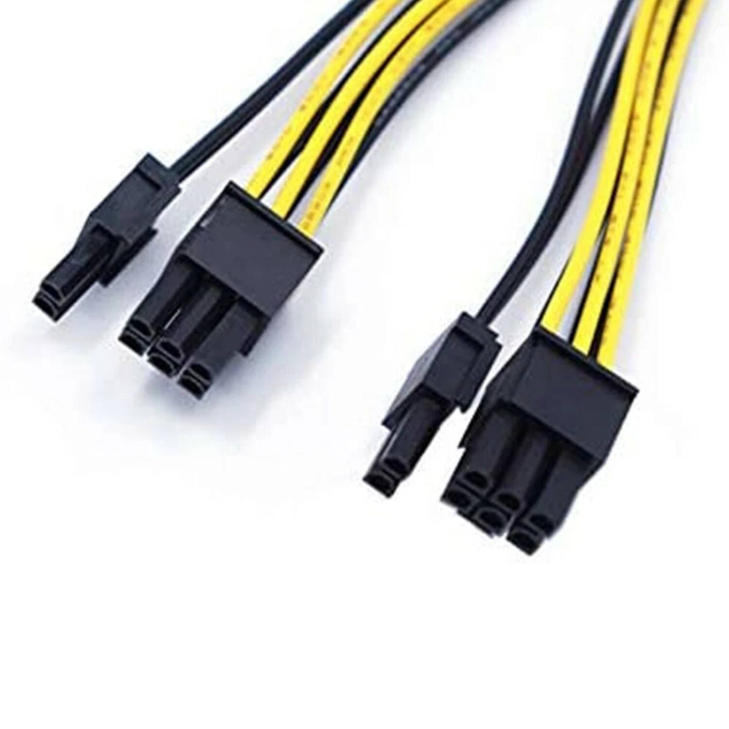 Left. Stock Preferred - 2Pack 8 Pin Female to Dual 8 Pin (6+2) Male Y-Splitter Power Extension Cable - Black.