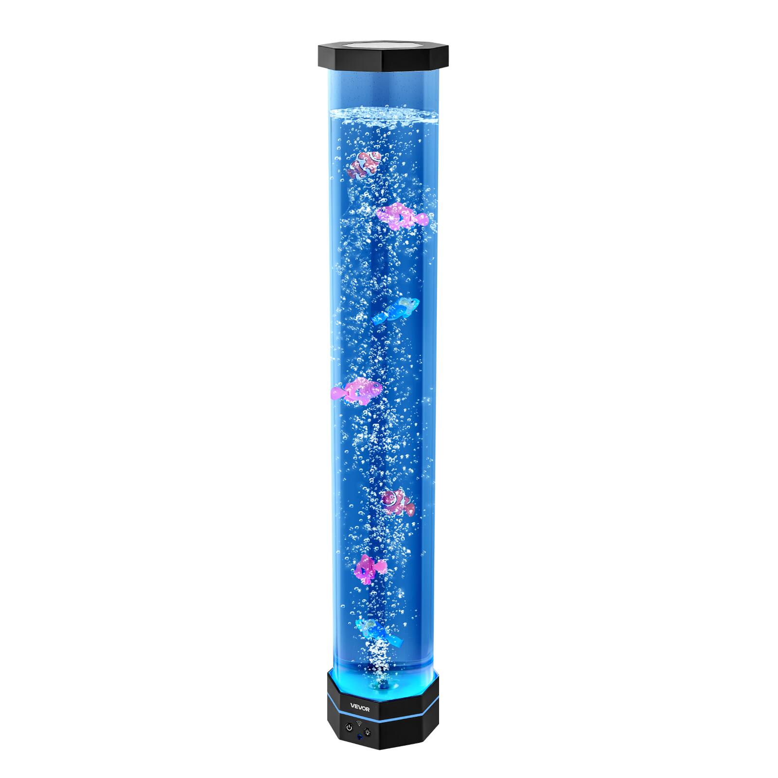 Alt View 5. VEVOR - Sensory Bubble Tube Lamp, 2.67 ft Bubble Fish Tube, Sensory Aquarium Lamp with 6 Floating Fish & 16 Color Effects - Black.