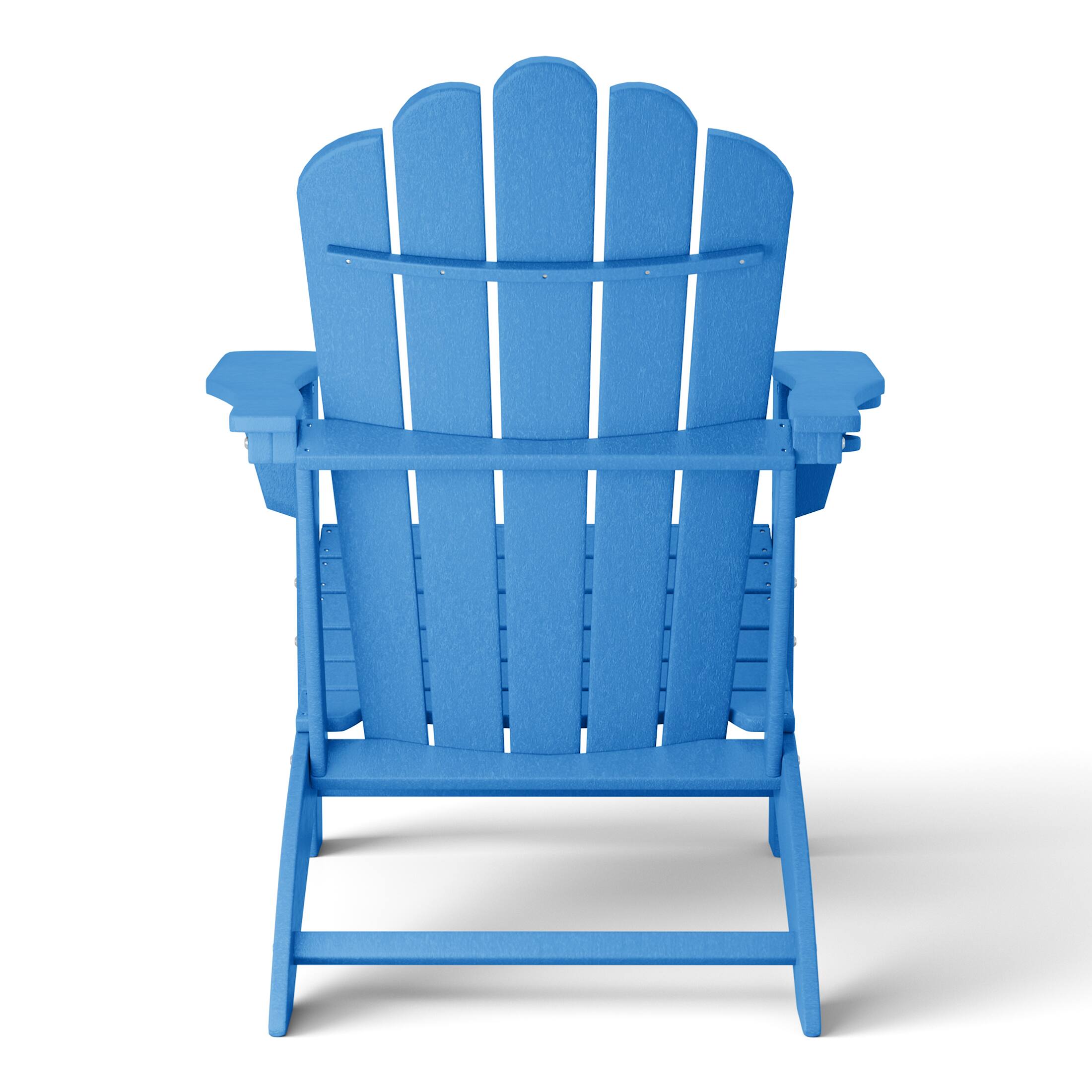 Alt View 3. WestinTrends - WestinTrends Highland Outdoor Patio HDPE Adirondack Chairs With Cup Holders (Set of 8) - Pacific Blue.