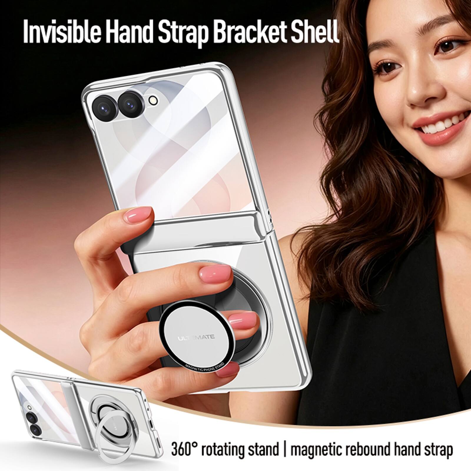 Invisible Hand Strap Bracket Shell ULTIMATE ULT M 1e 360 rotating stand | magnetic rebound hand strap