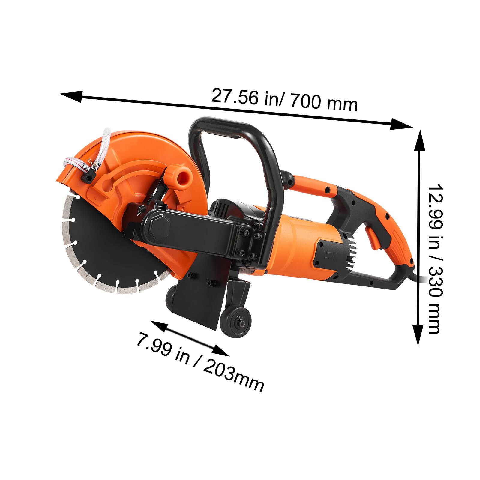 27.56 in/ 700 mm  
7.99 in / 203mm  
12.99 in / 330 mm