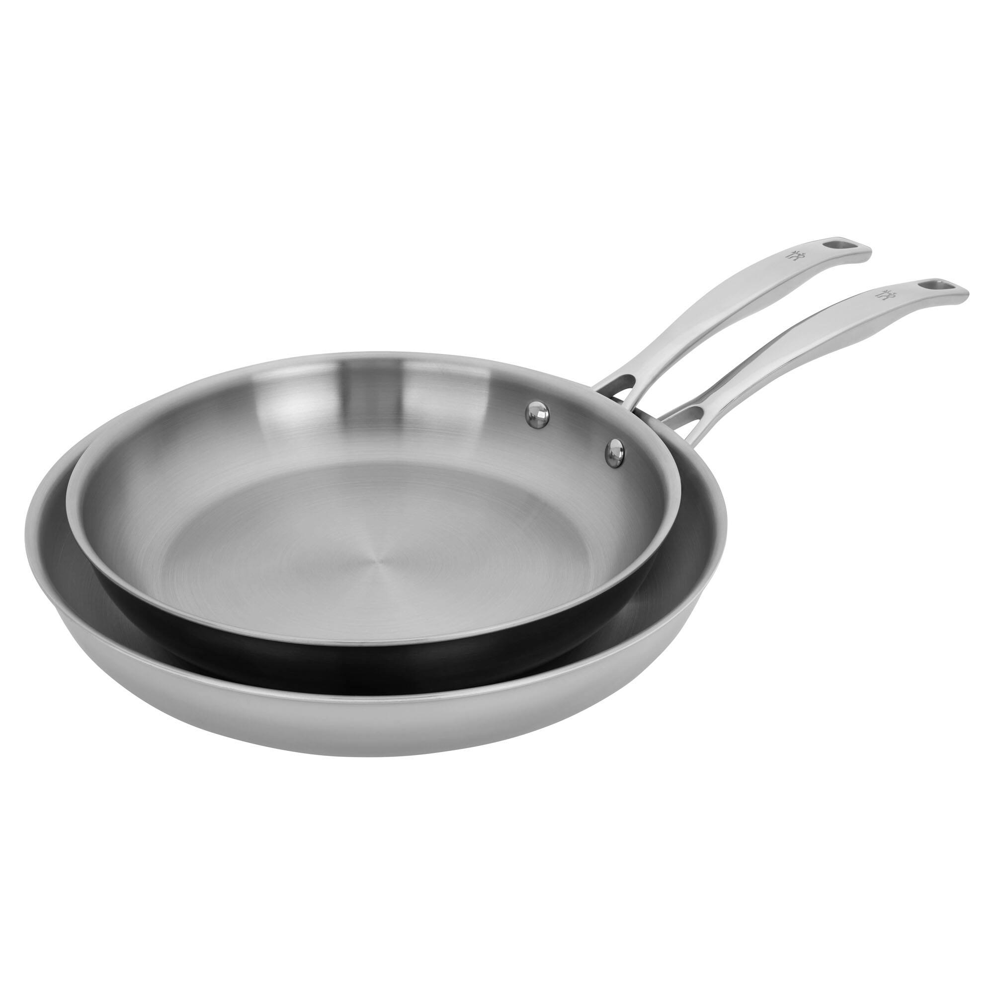 Henckels - Clad H3 2-pc 10-in & 12-in Fry Pan Set - Stainless Steel