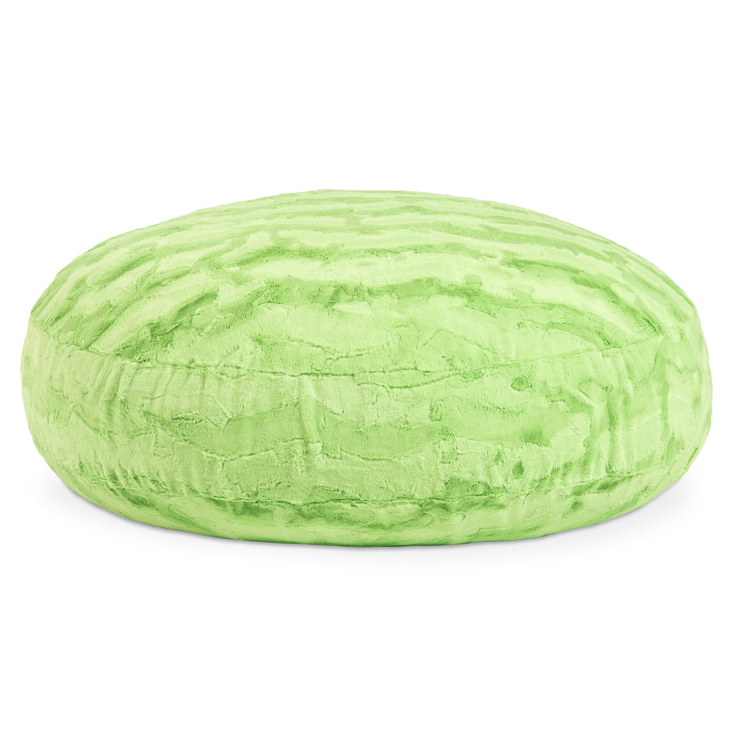 Angle. Jaxx - Jaxx Cocoon 4 Foot Bean Bag Chair - Faux Fur, Lime Green - Faux Fur - Lime Green.