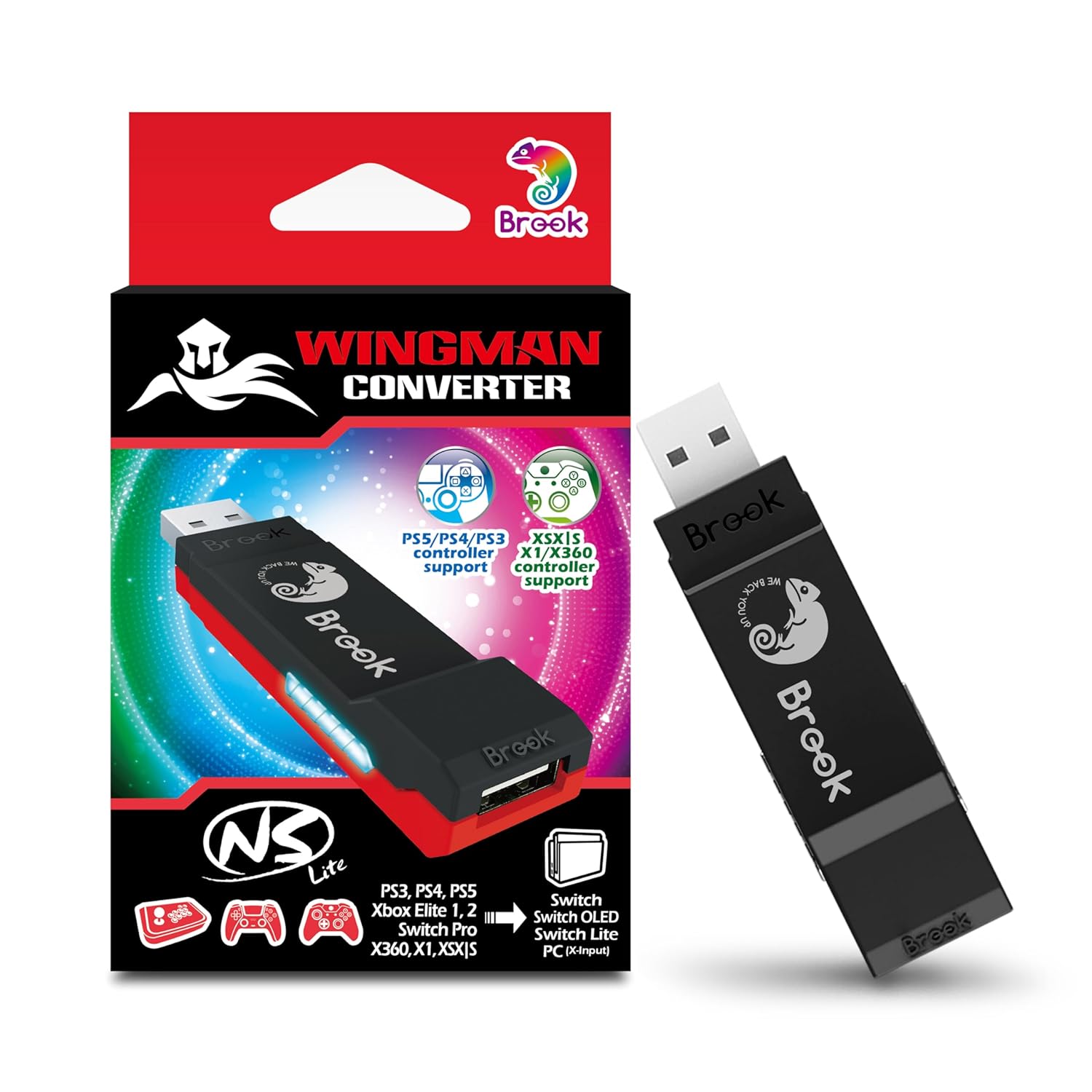 Brook WINGMAN CONVERTER Brook Br PS5/PS4/PS3 controller X1/X360 XSXIS - controller pXies support support Brook Brook NS Lite PS3, PS4, PS5 Switch gol Xbox Elite 1, 2 Switch OLED Switch Pro Switch Lite X360,X1,XSXIS X1, XSXIS PC pX4nput] Brook SH BACK g Brook Brook
