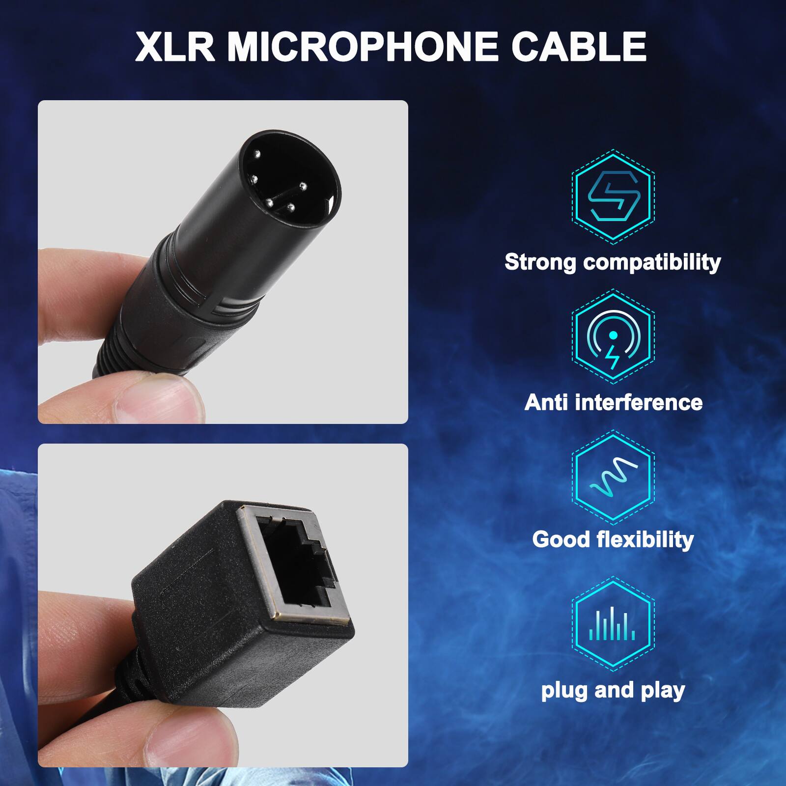 XLR MICROPHONE CABLE

- Strong compatibility
- Anti interference
- Good flexibility
- Plug and play