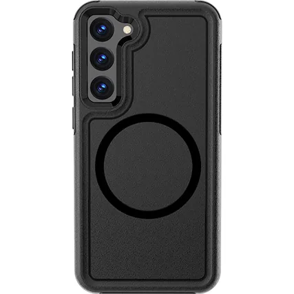 Front. SaharaCase - Armor Series Hard Shell Case for Samsung Galaxy S23 - Black.