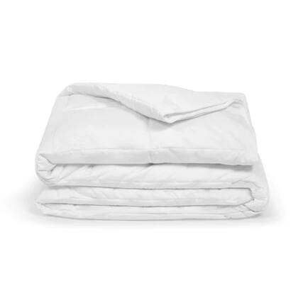 Front. Sleepgram - Sleepgram Queen Sized Pre Shrunk Lightweight Embroidered Cotton Comforter, White - White.