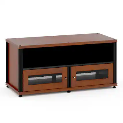 Front. Salamander Designs - Salamander Designs Synergy 229 Twin AV Cabinet (American Cherry with Black Posts) - Cherry.