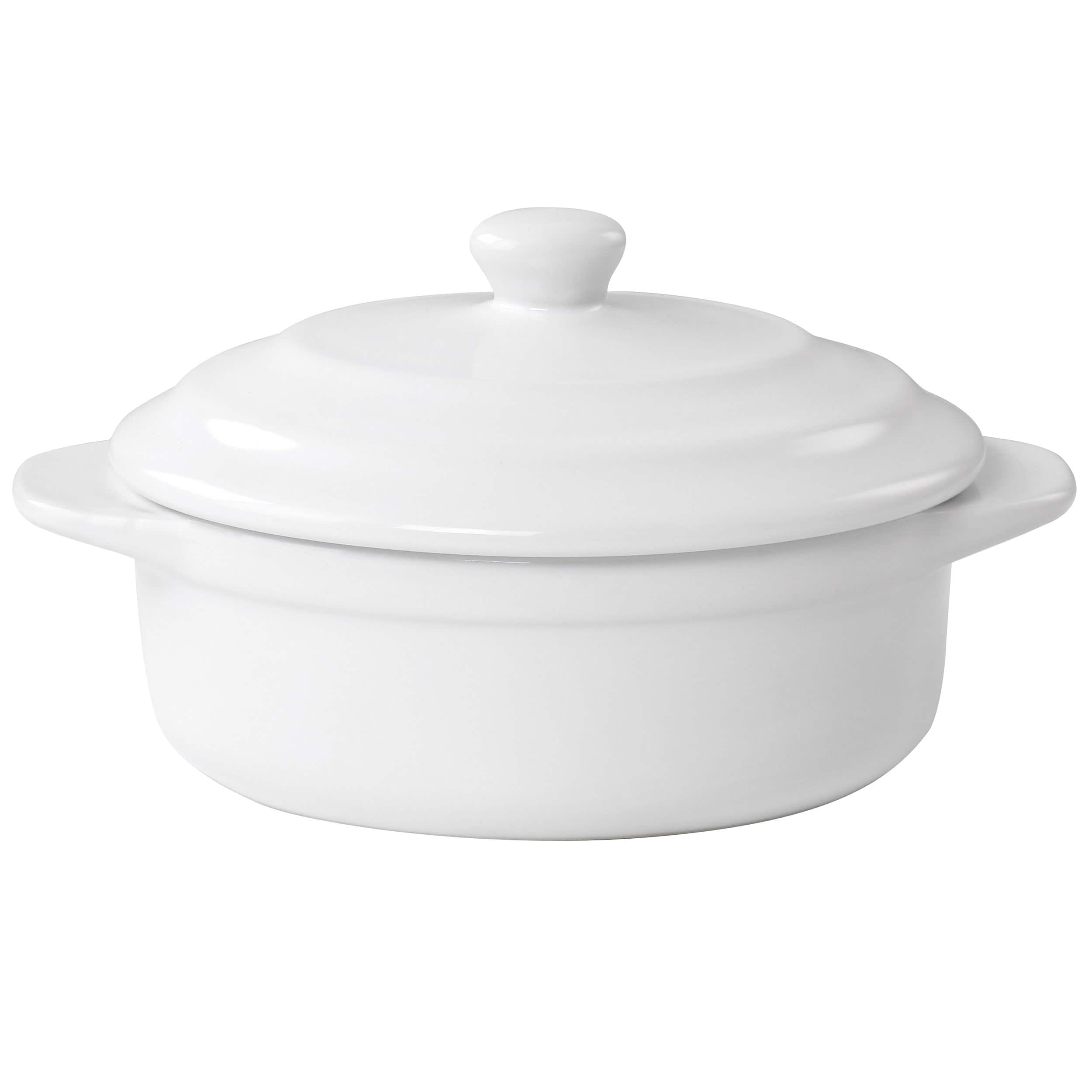 Martha Stewart - Stoneware Casserole with Lid - White