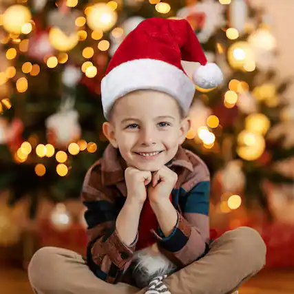 Front. Northlight - Red and White Plush Unisex Adult Christmas Santa Hat Costume Accessory - Small - Red.