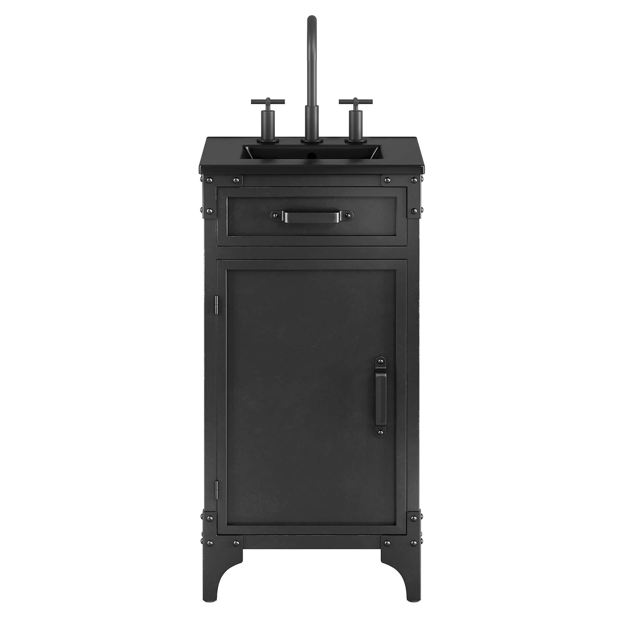 Alt View 10. Modway - Steamforge Bathroom Vanity Basin Included by Modway - Black Black.