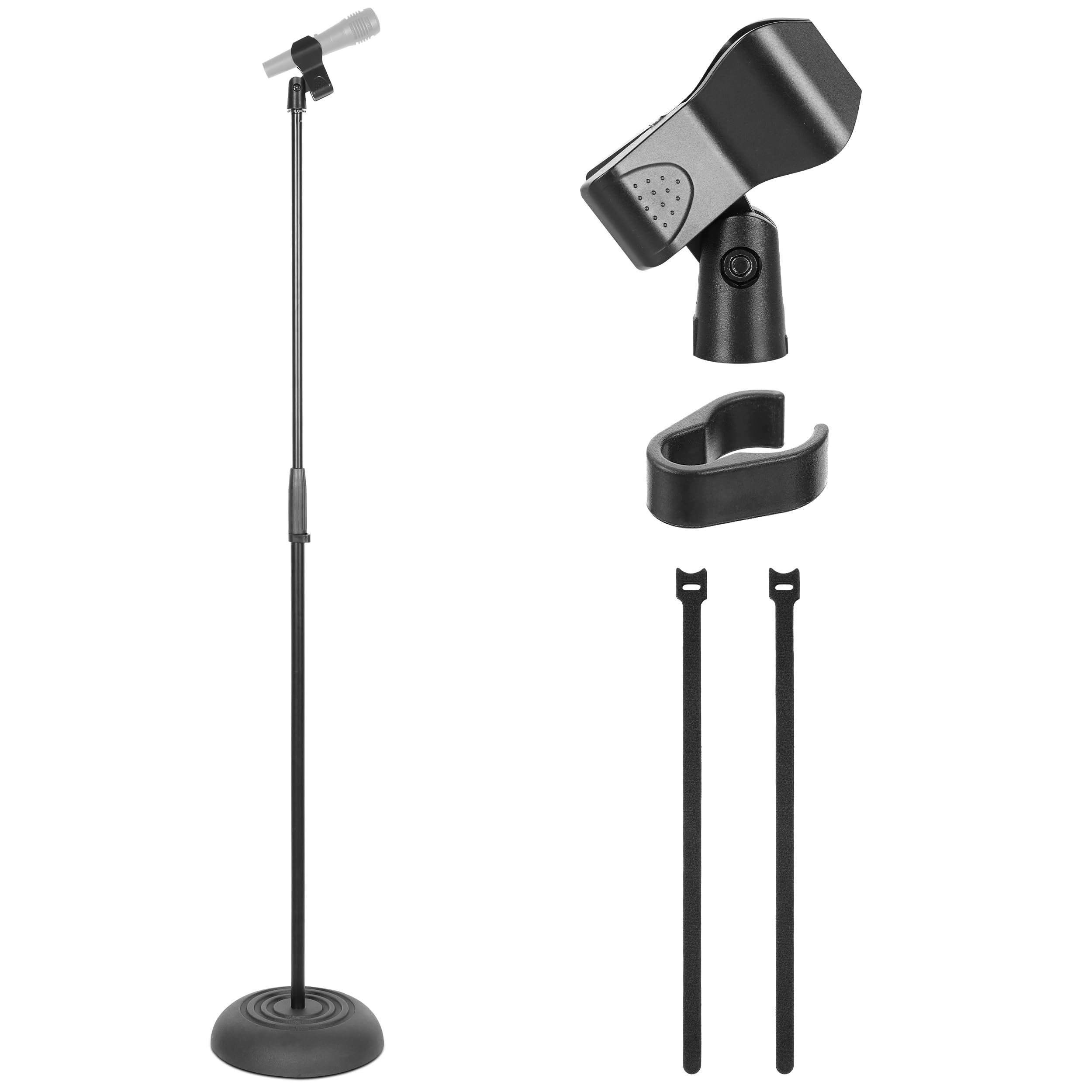 Front. PYLE - Pyle Adjustable Height Microphone Stand, 36.2" - - black.
