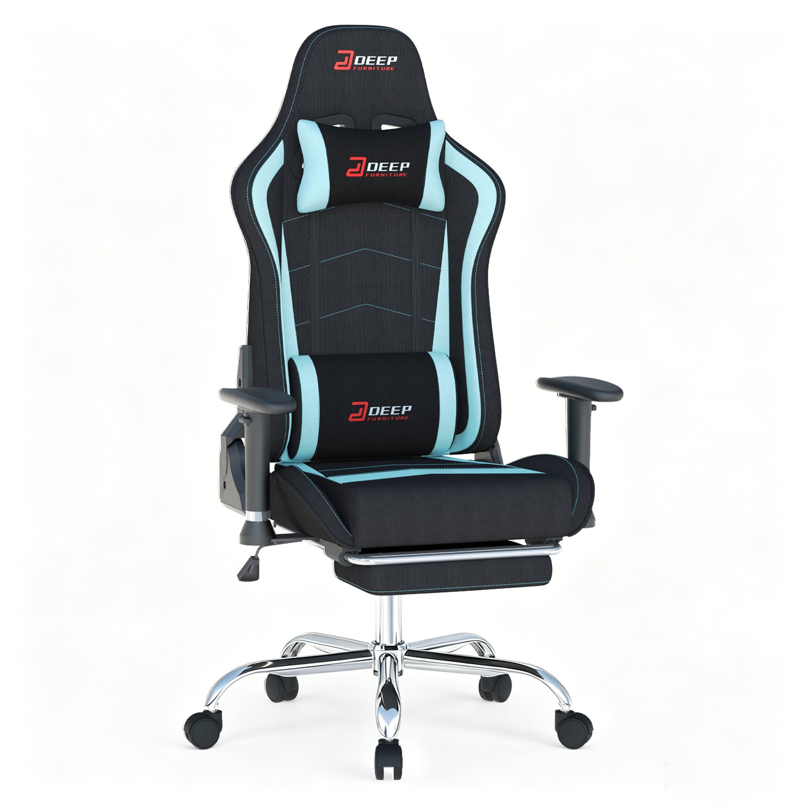 CloudRest Pro - Breathable Fabric Computer Chair with 8-Way Adjustable Armrests Ergonomic Gaming Chair - Blue