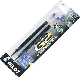 Pilot - G2 Gel-Ink Pen Refill, Fine Tip, Purple Ink, 2/Pack (77244)