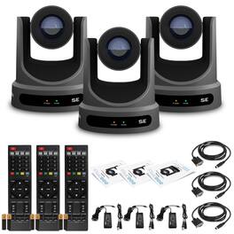 3 x PTZOptics Move SE PTZ Camera with 20x Optical Zoom (PT20X-SE-GY-G3) - Gray