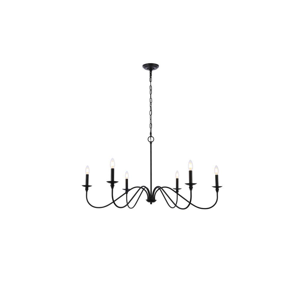 Alt View 4. Living District - Rohan 42 inch chandelier in matte black - Matte Black.