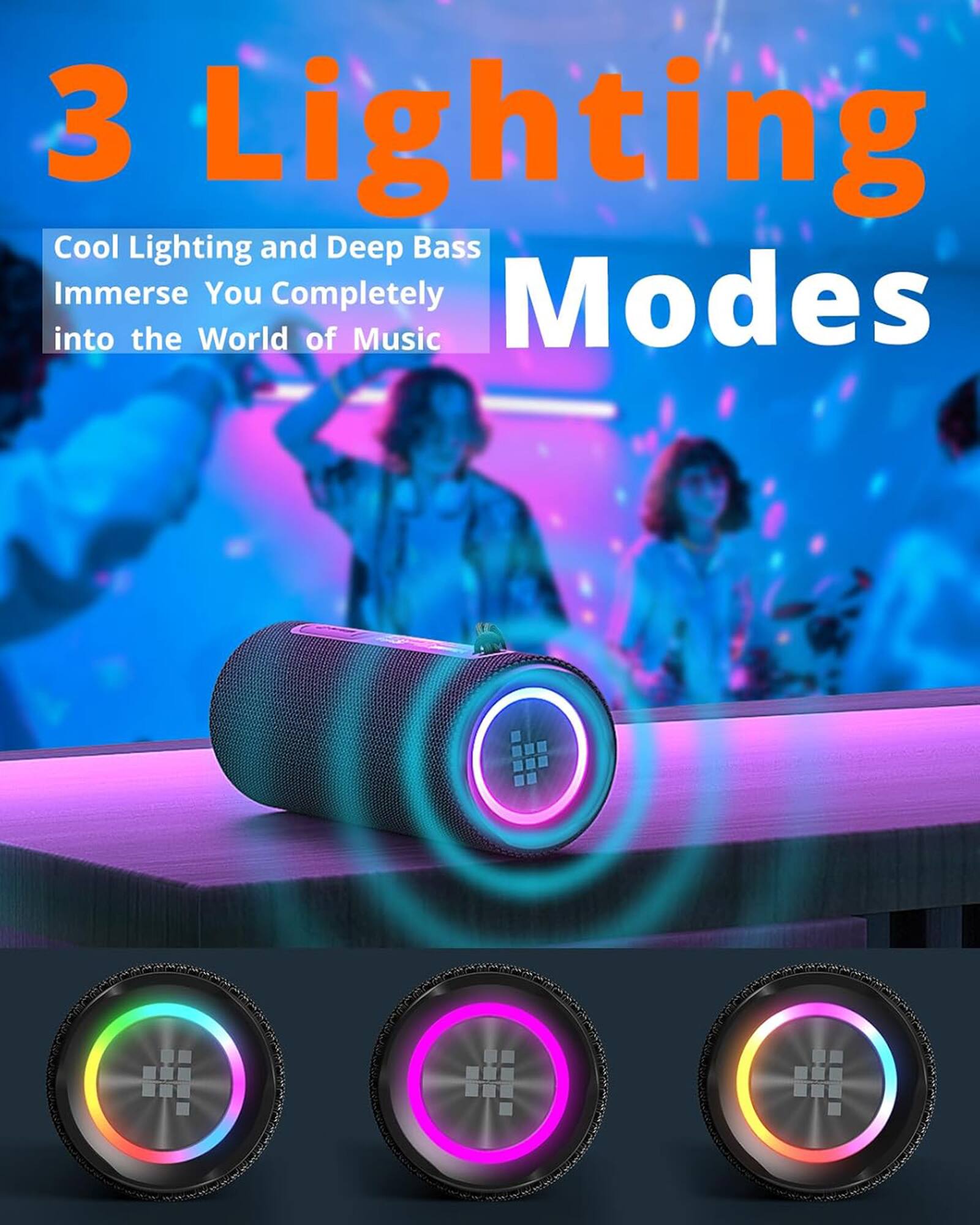 3 Lighting Modes: Cool Lighting and Deep Bass - Immerse You Completely into the World of Music