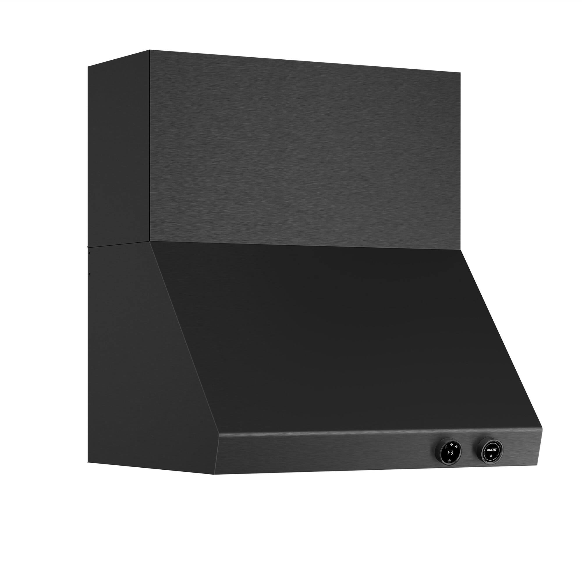 Left. Kucht - Pro Style 30 in. 900 CFM Wall Mount Range Hood, Dark Stainless Steel , Digital Controls - Dark Stainless Steel.