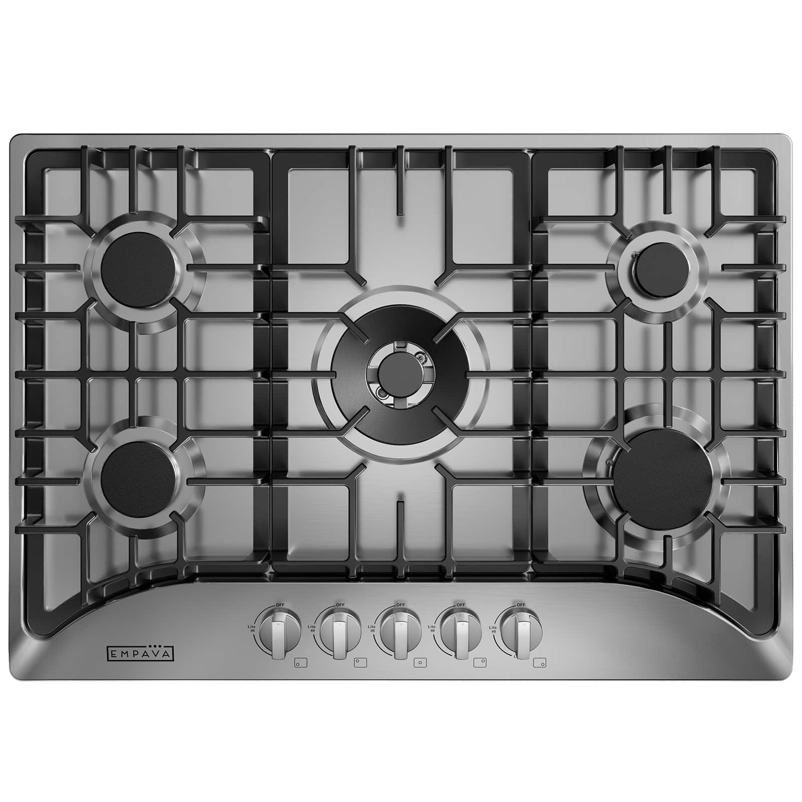 Empava - 30 in. 5 Burners Recessed Natural Gas Cooktop - Stainless Steel