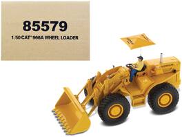CAT Caterpillar 966A Wheel Loader Yellow with Operator "Vintage Series" 1/50 Diecast Model by Diecast Masters - Yellow