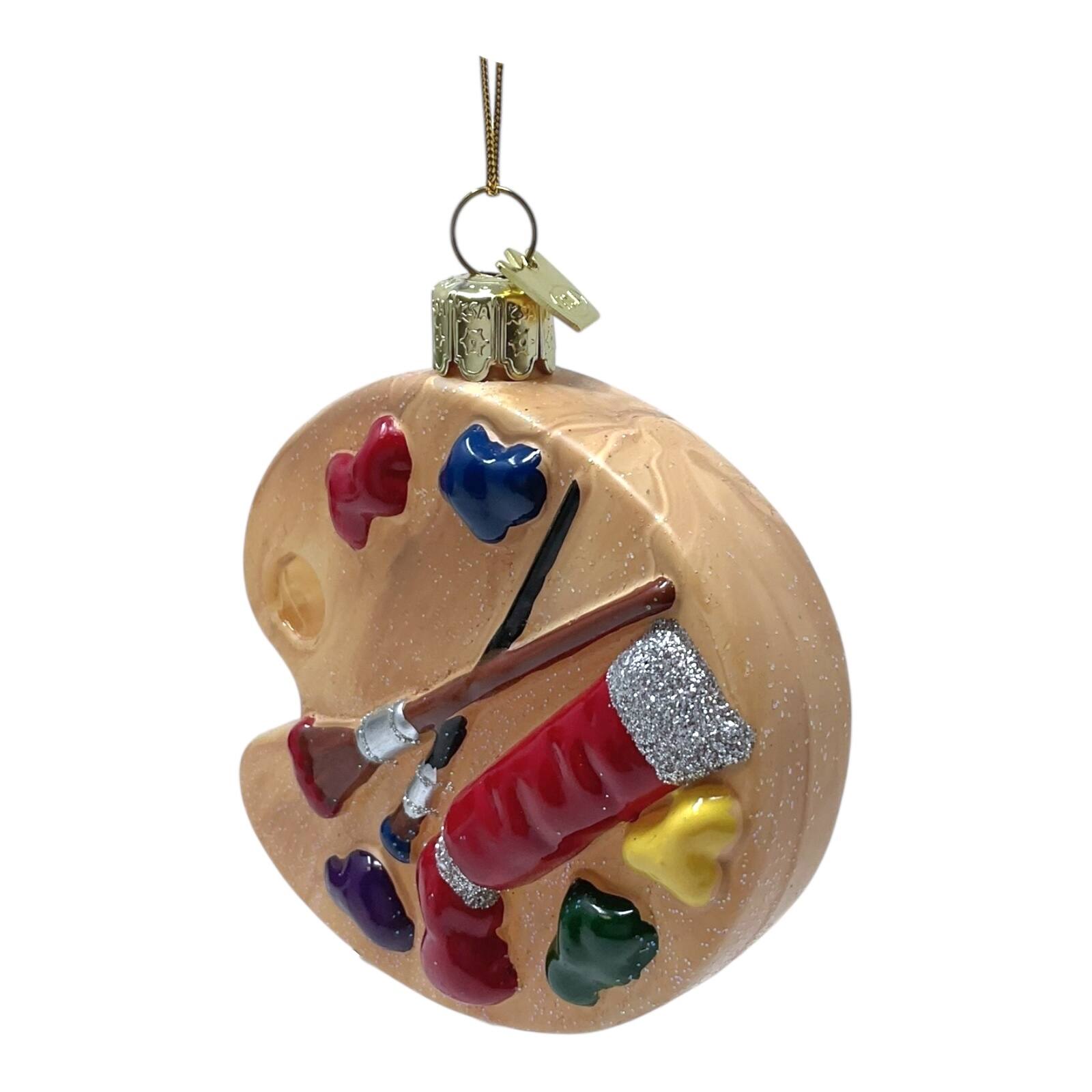 Angle. Kurt S Adler - Kurt Adler Noble Gems Glass Paint Palette Christmas Ornament 3.3 inch - Multicolor.