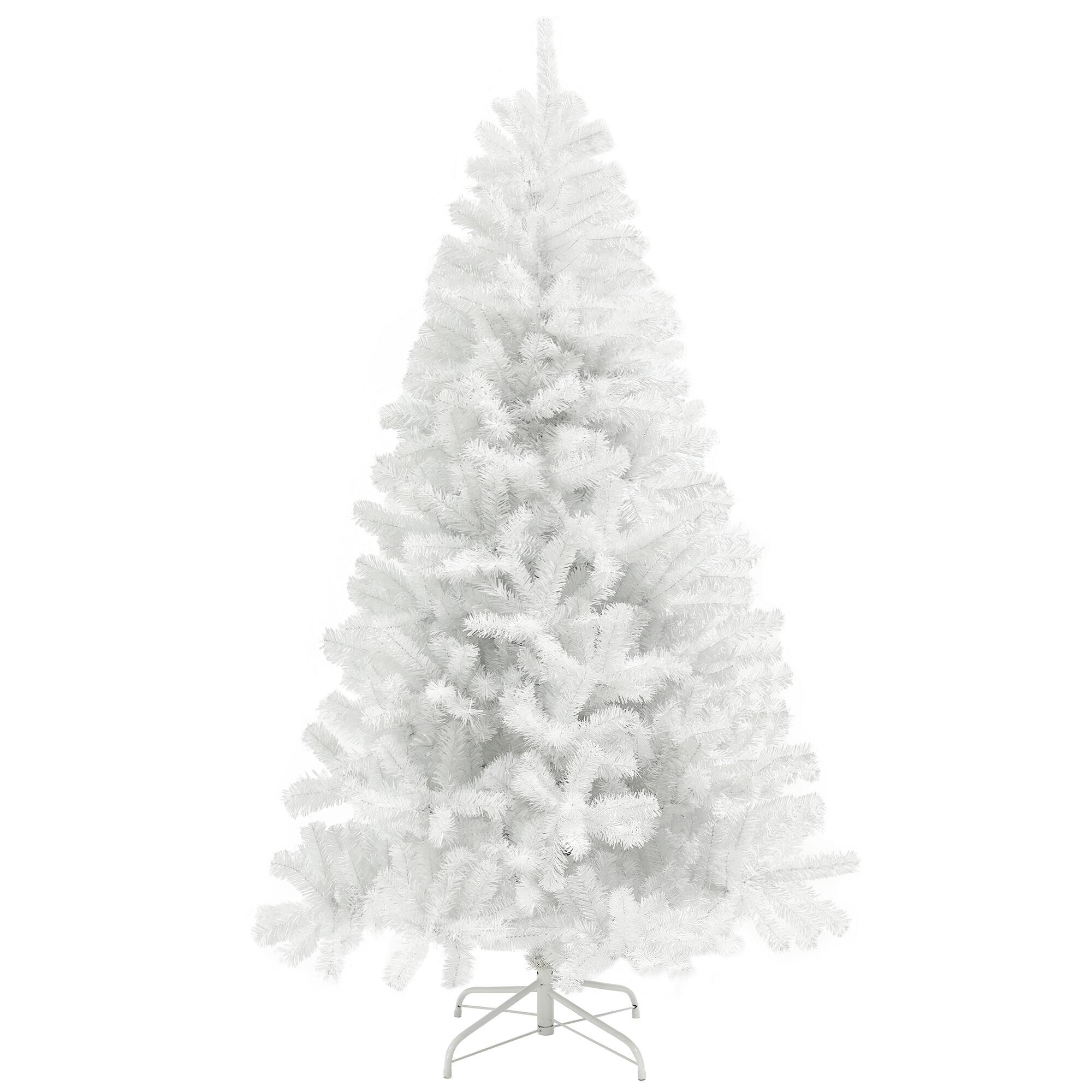 Front. Homcom - Unlit Artificial White Christmas Tree, Holiday Decor with 2132 Branch Tips - White.