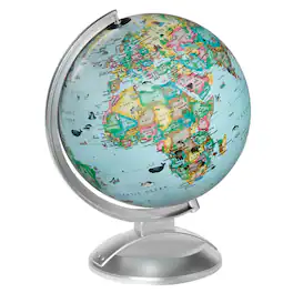 Replogle - 10" Kids World Globe, Durable Acrylic Stand, HD Map, LED Light, Educational with Free AR App