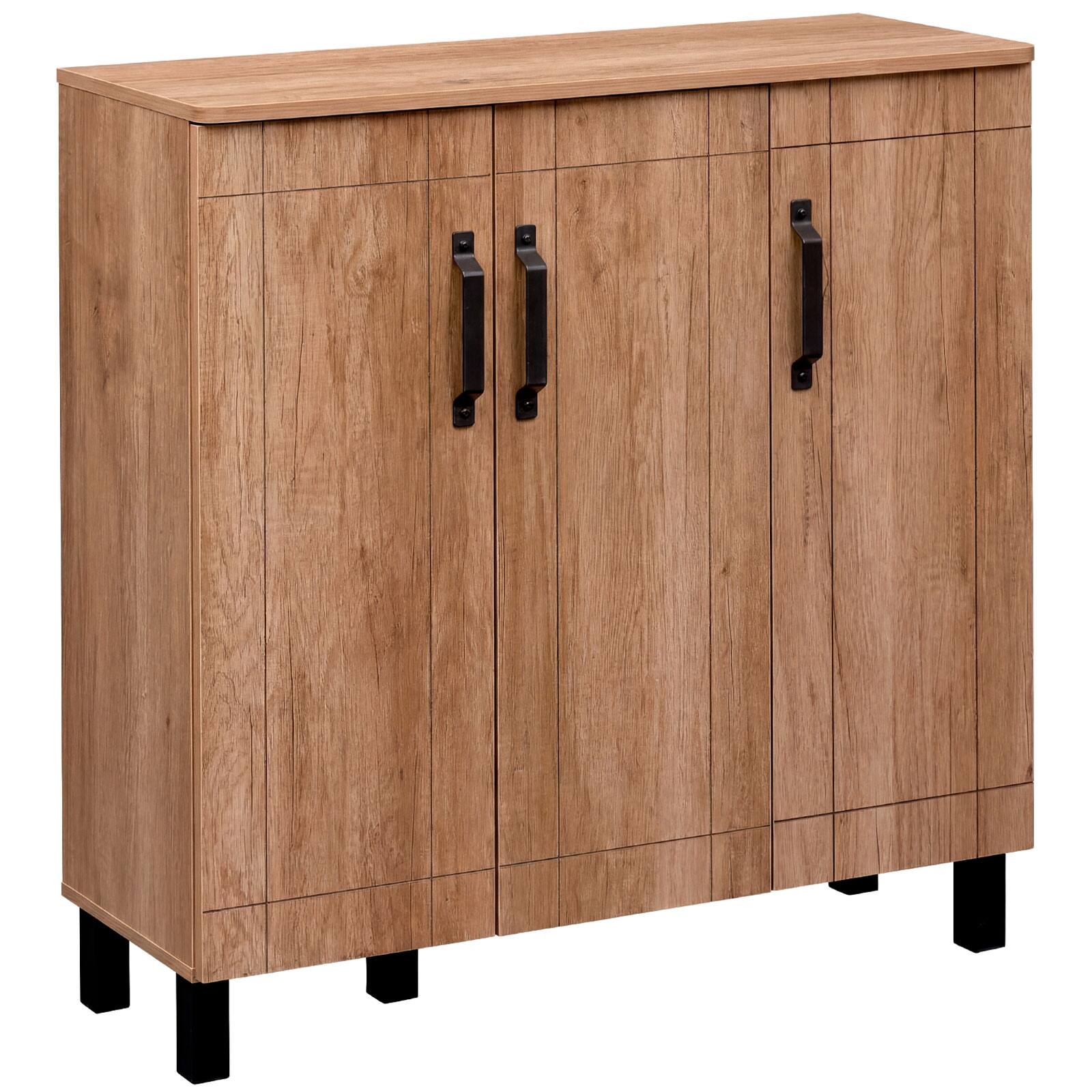 Alt View 9. Gymax - Gymax 5-Tier Shoe Storage Cabinet w/3 Doors Removable Shelves & Ventilation Hole - Brown.