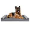 Front. Costway - Costway XXL Sized Large Pet Bed with Orthopedic Egg Crate Foam Removable Washable Cover - Gray.