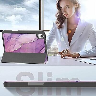 Alt View 7. SaharaCase - iPad mini A17 Pro & 6th Generation 2021 Protection Bundle, Folio Case with Tempered Glass Screen - Purple.